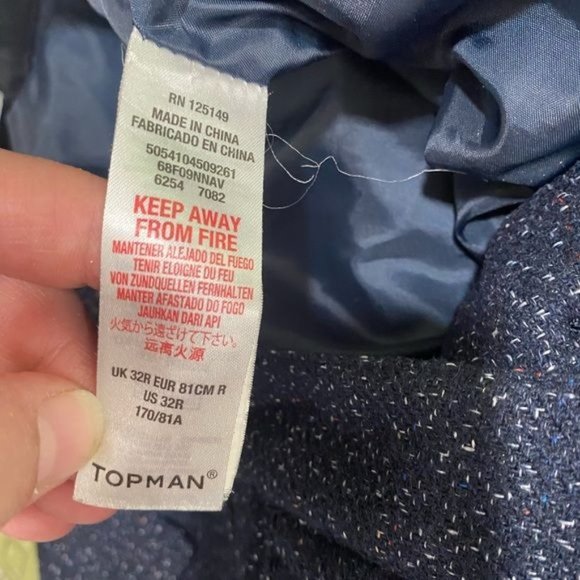 Top man mens wool blend pants slacks navy blue size 32x32 - Picture 6 of 8